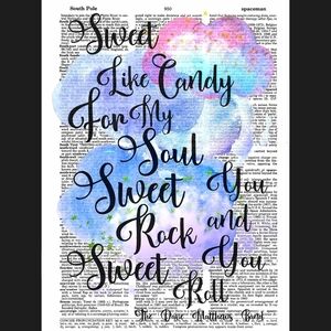 Dave Matthews Band Crash Into Me Music Lyric Print